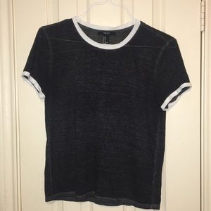Charcoal gray Forever21 tee w/ white trim
